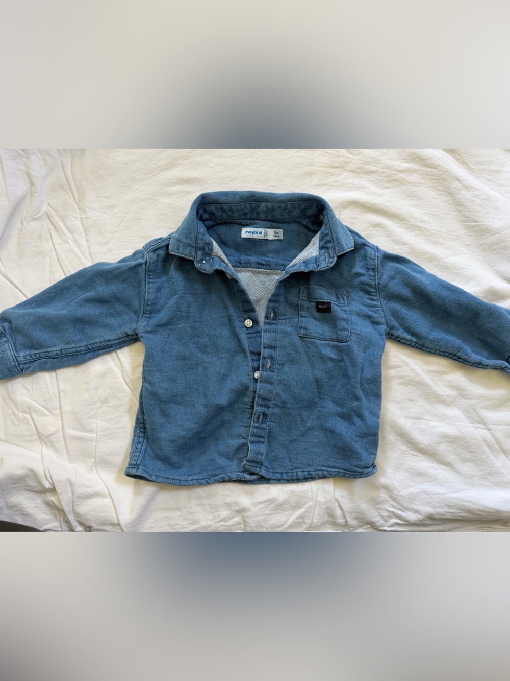 Mayoral Denim Collared Shirt - Light Blue